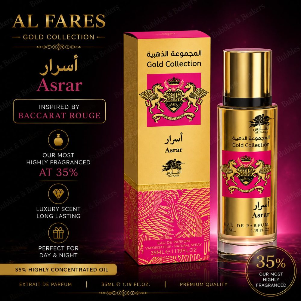 Inspired by Barracat Rouge - AL FARES Gold Collection Asrar Eau De Parfum Higly Concentrated