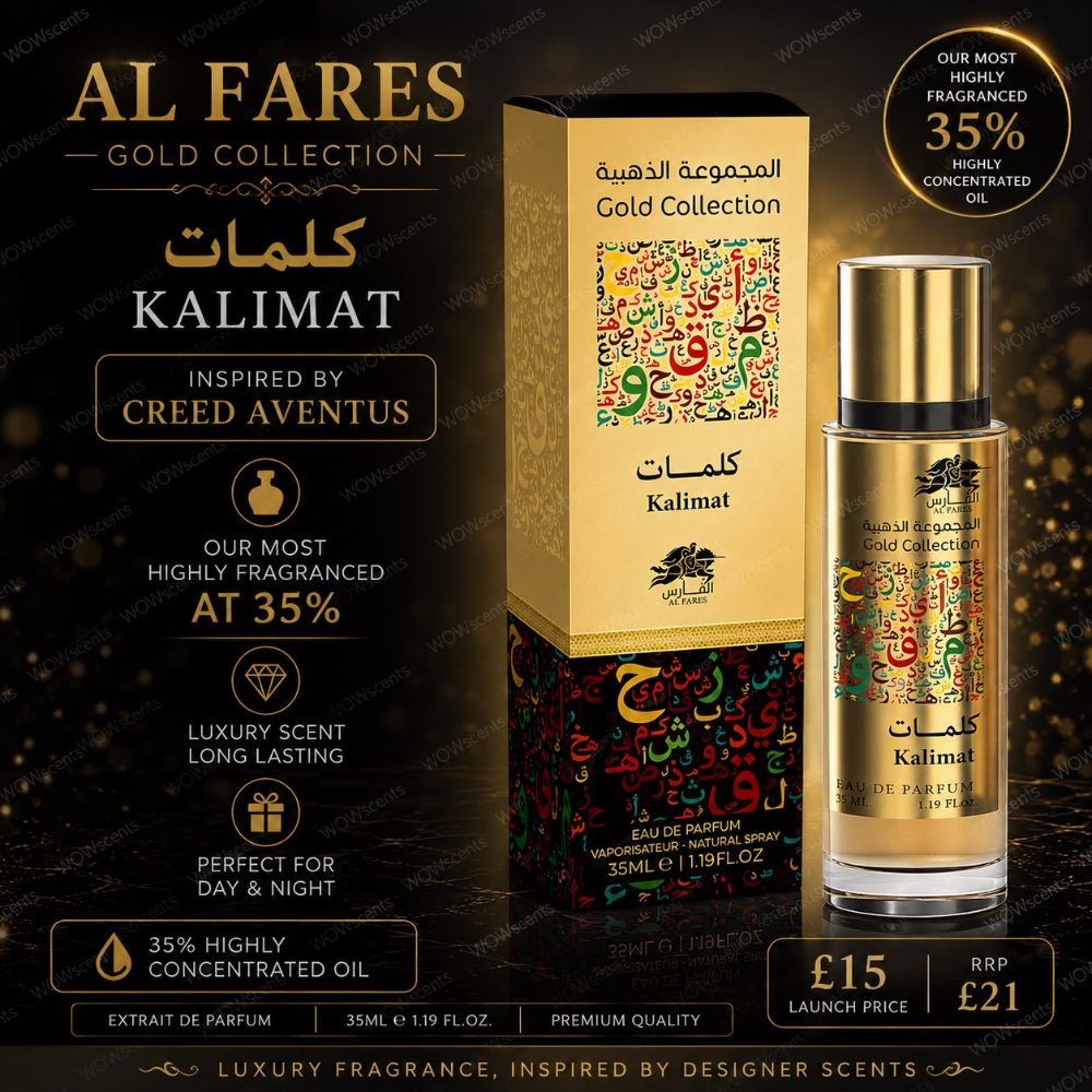 Inspired by Creed Aventus - AL FARES Gold Collection Kalimat Eau De Parfum Higly Concentrated 35ML