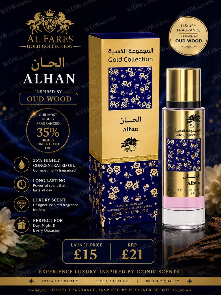Inspired by Oud Wood - AL FARES Alhan high-concentration Eau de Parfum 35ml